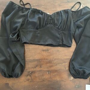 NWT- Black Off-Shoulder Pacsun Blouse XS